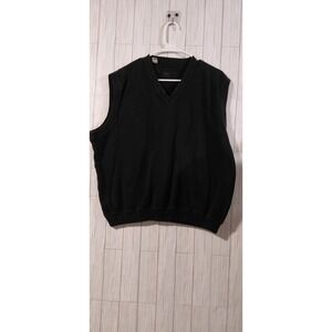 Cutter & Buck black Vneck sweater vest Golf Style Classic Preppy Aesthetic Sz XL